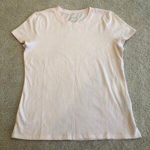INC Essentials Pale Pink Round Neck Short-Sleeve Top Tee Blouse